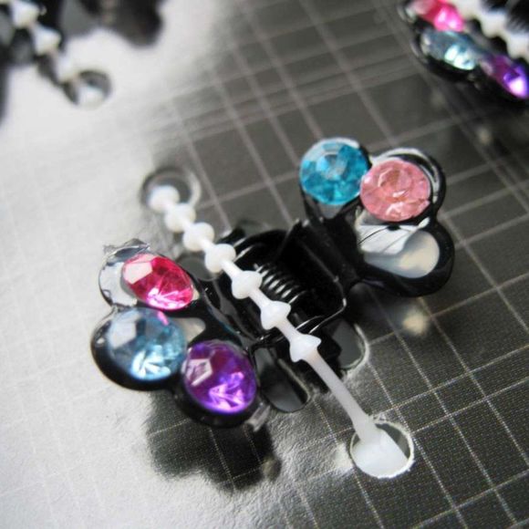 Pretty Pink Hair Accessory Set Headband Noelle Butterfly Elastics Clips Bundle main image 7